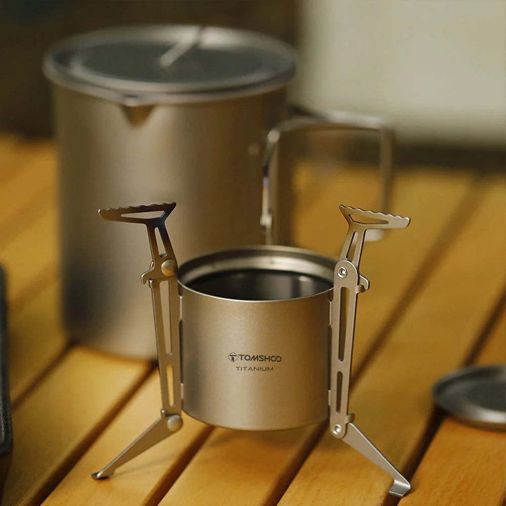 Camping Stove with Lid and Foldable Legs O841516