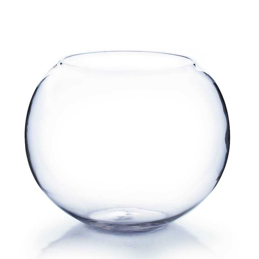 Clear Bubble Bowl Glass Vase L15968