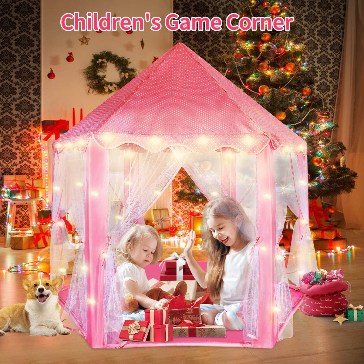 Castle Princess Tents with Lights, Kids Tents for Indoor and Outdoor Play R587964