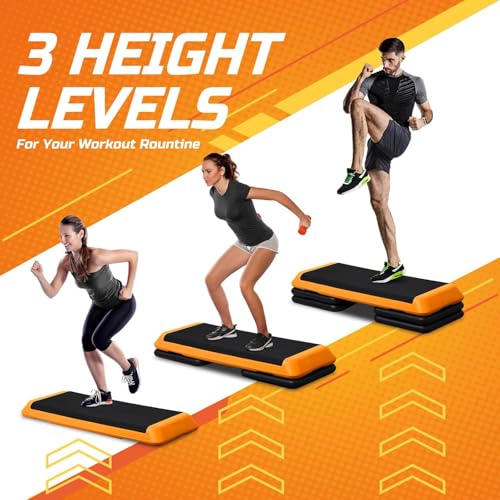 43'' Adjustable Aerobic Step Platform with 4 Stackable Risers H5637