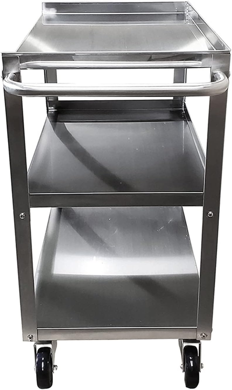 Stainless Steel 3 Shelf Utility Cart on Wheels with Handle T97862