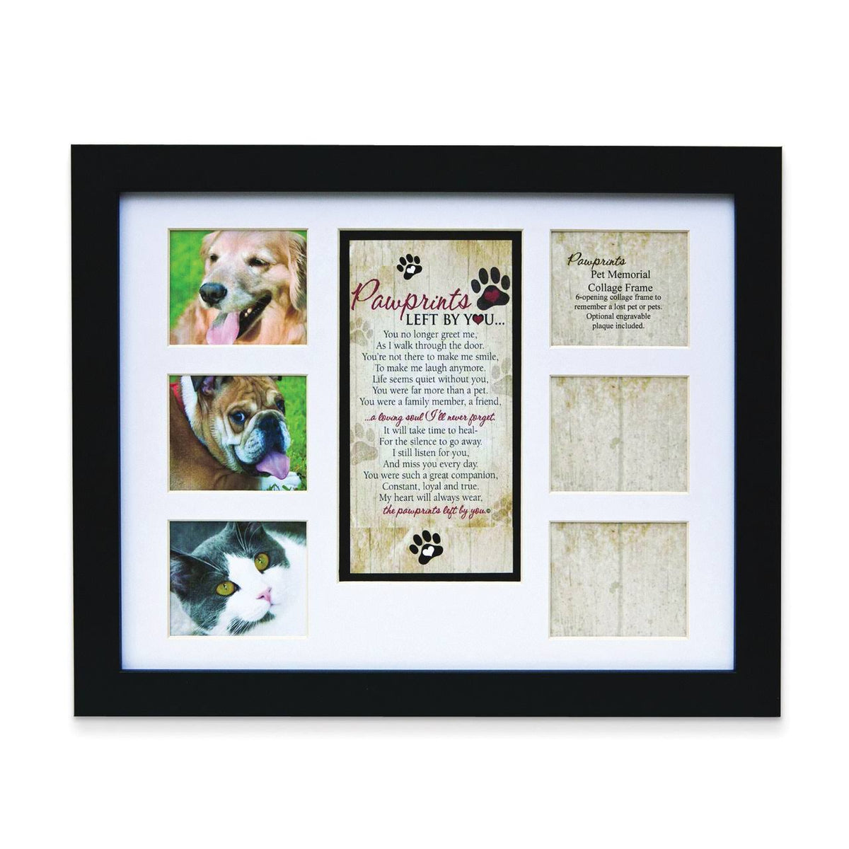 Pet Memorial Collage Frame with Sympathy Pawprints B8876
