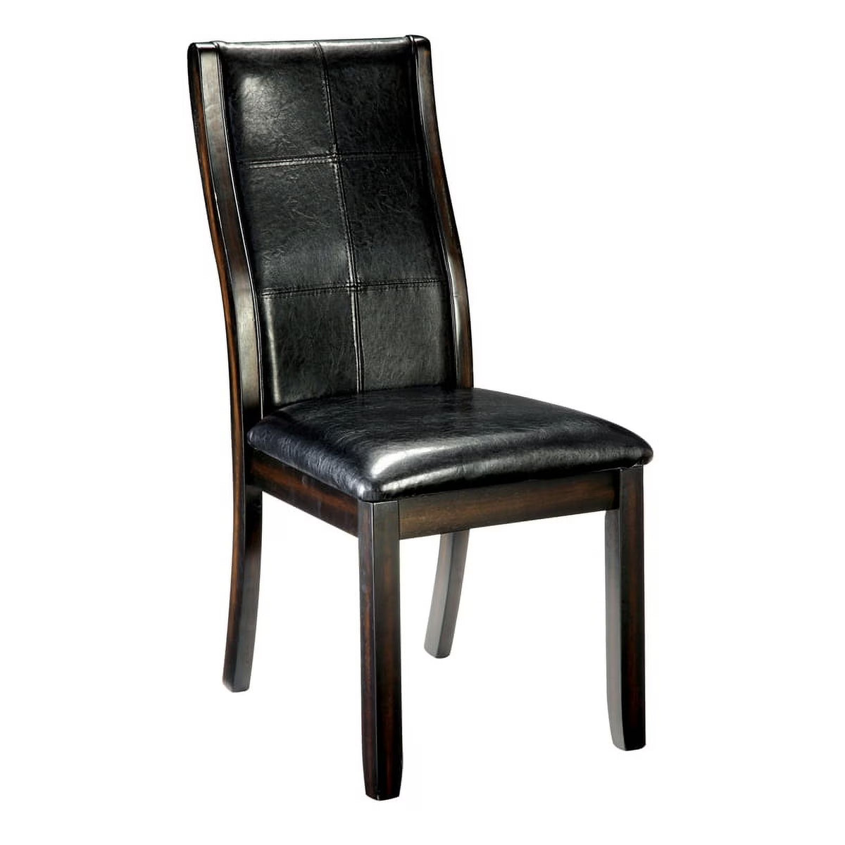 Black Faux Leather Padded Dining Chair Set of 2 B637225