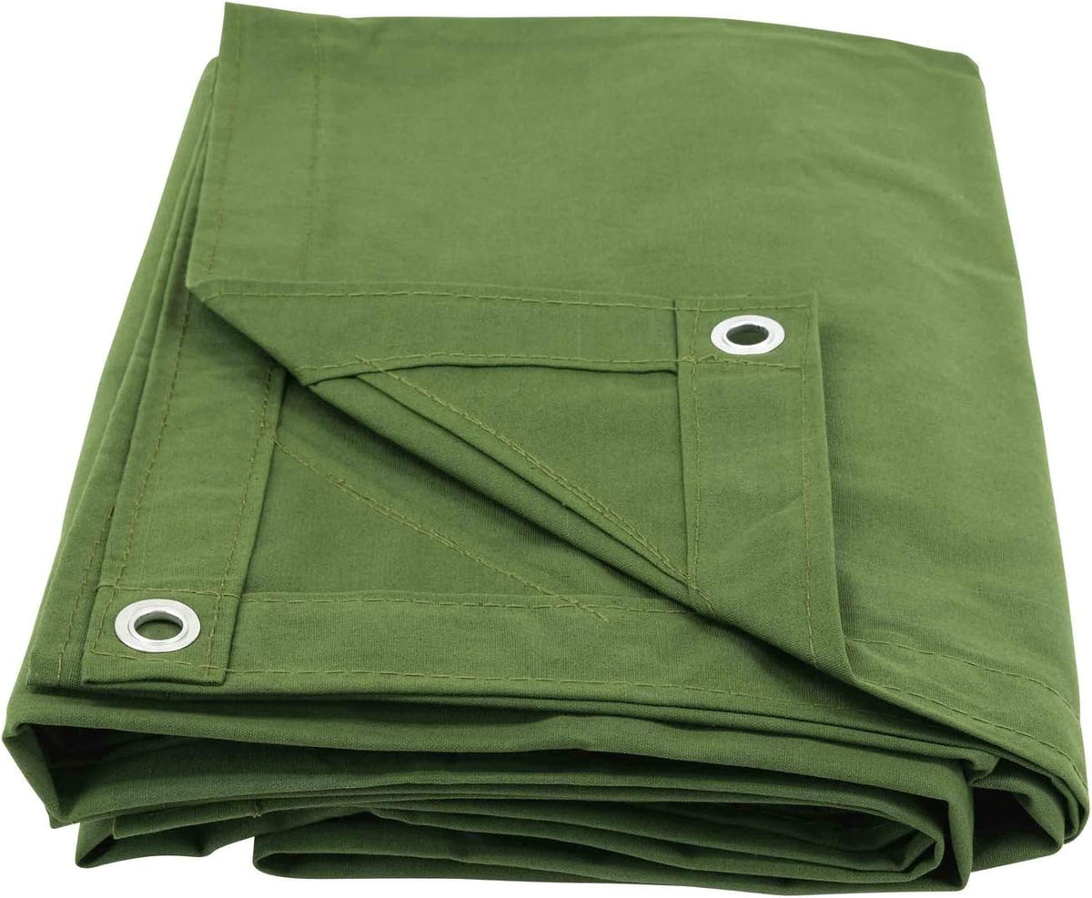 10' x 16' Green Canvas Tarp 12oz Pack of 2 C9414