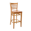 Ladder Back Beechwood Bar Stool with Natural Finish and Hardwood Seat A8456