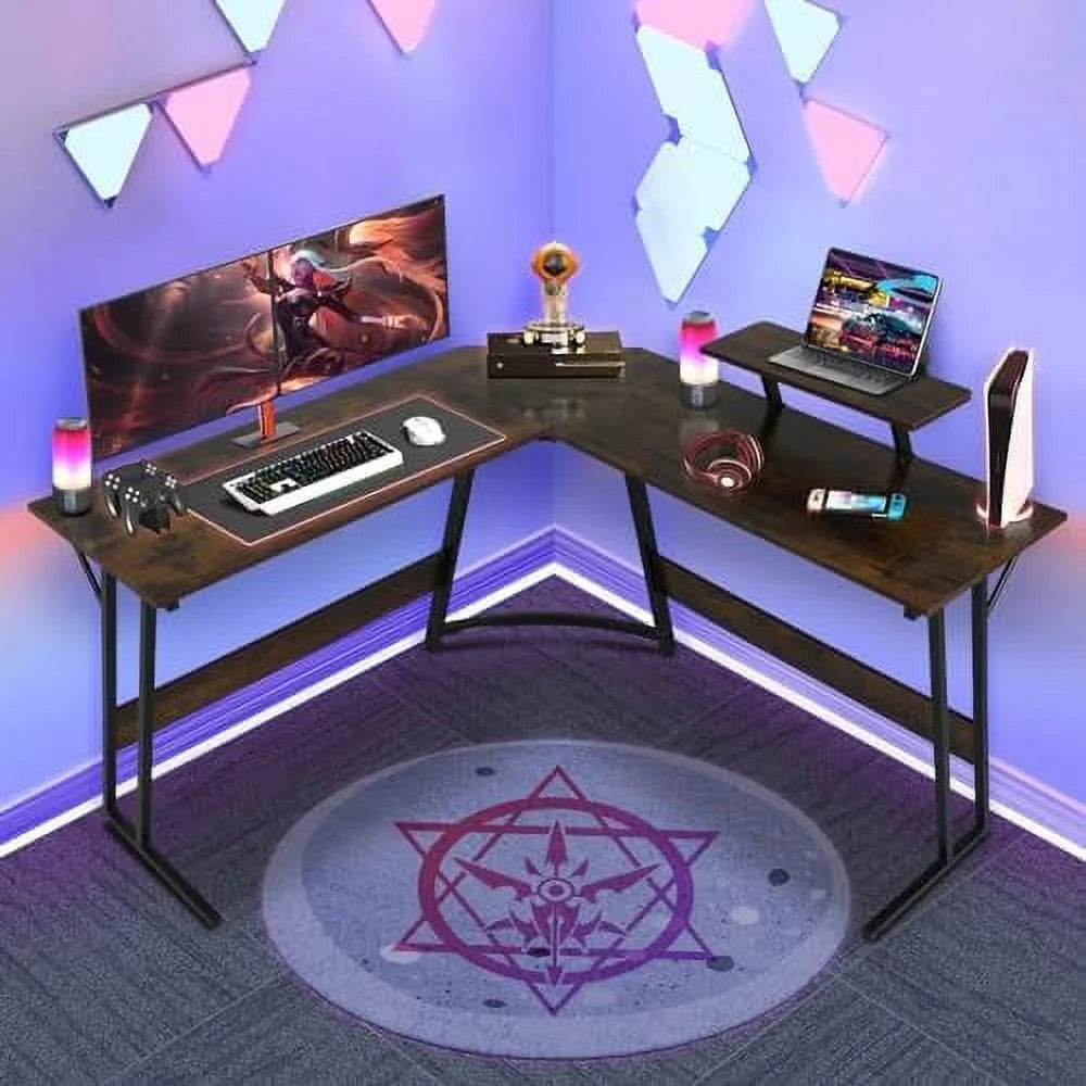 L Shaped Gaming Desk with Large Desktop J5752