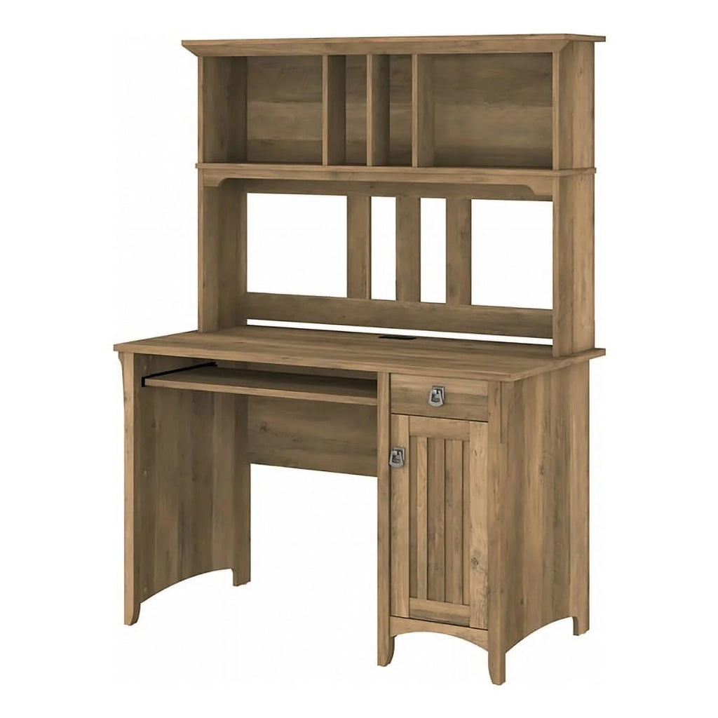 Contemporary Brown Engineered Wood Computer Desk with Hutch B80259