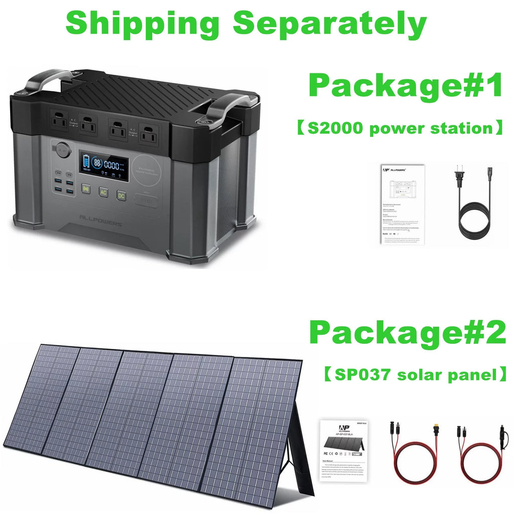 2000W 1500Wh Portable Power Station with 4 AC Outlets Q945538