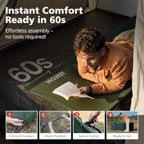 Ultralight Portable Folding Camping Cot, 350 lbs, Black S426