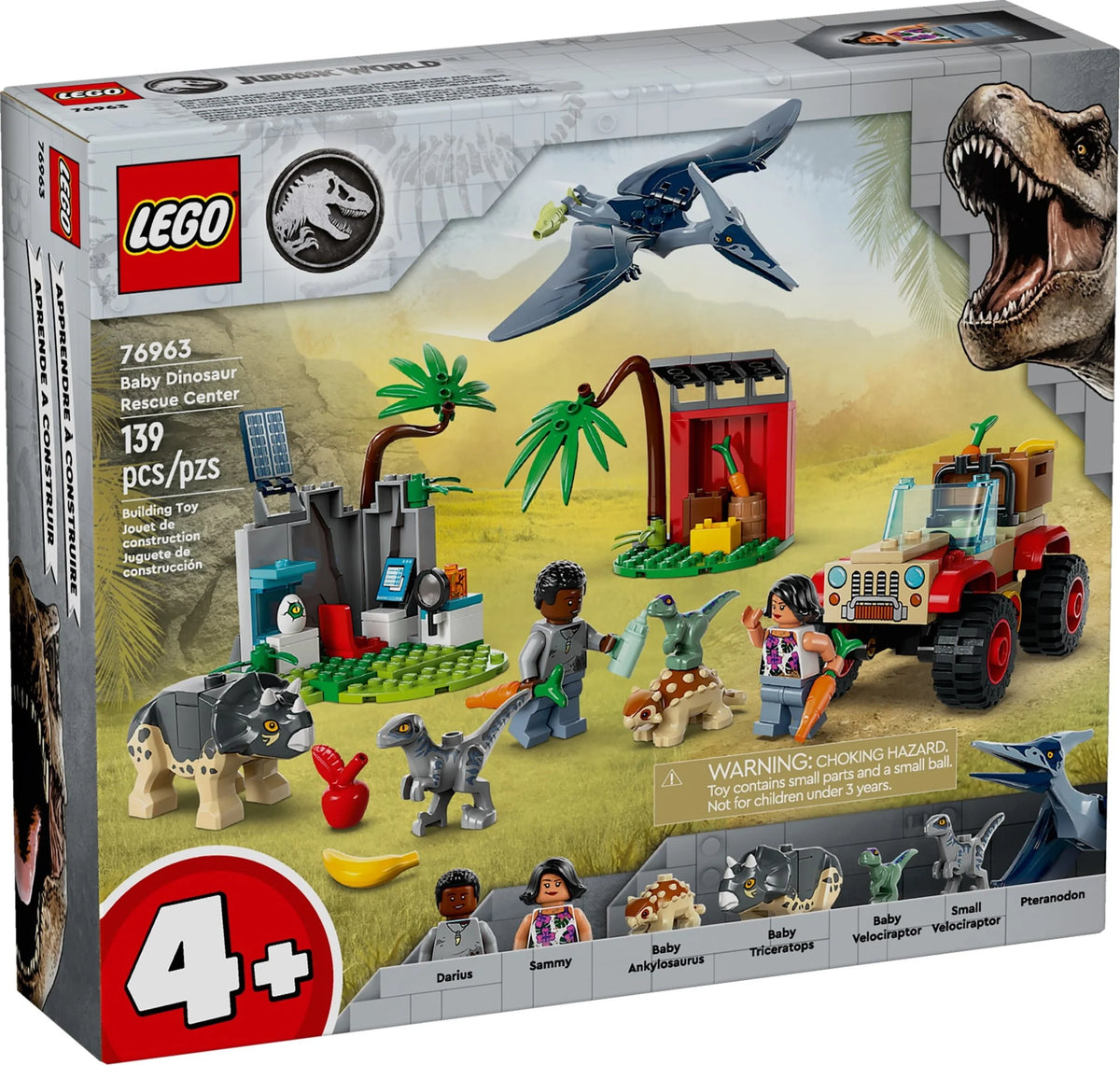 Building Set with Toy Car and 5 Dinosaur Figures F6364