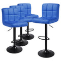 Set of 4 Blue Faux Leather Swivel Bar Stools P34577