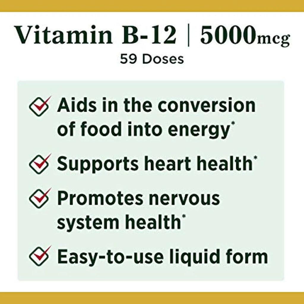 B-12 5000 Mcg Sublingual Liquid 2 Fl Oz W584415