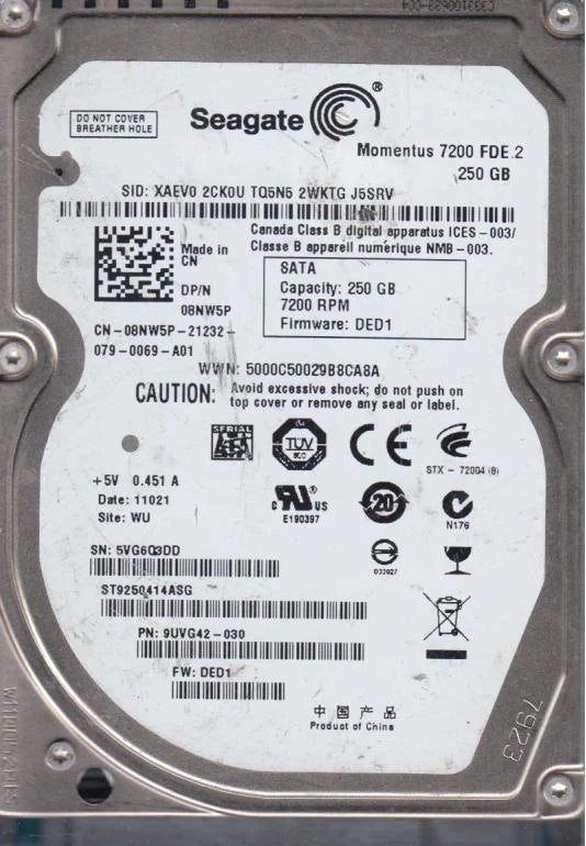 250GB SATA 2.5 Hard Drive J4922