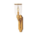 Aged Brass 1-Light Candle Wall Light R9404