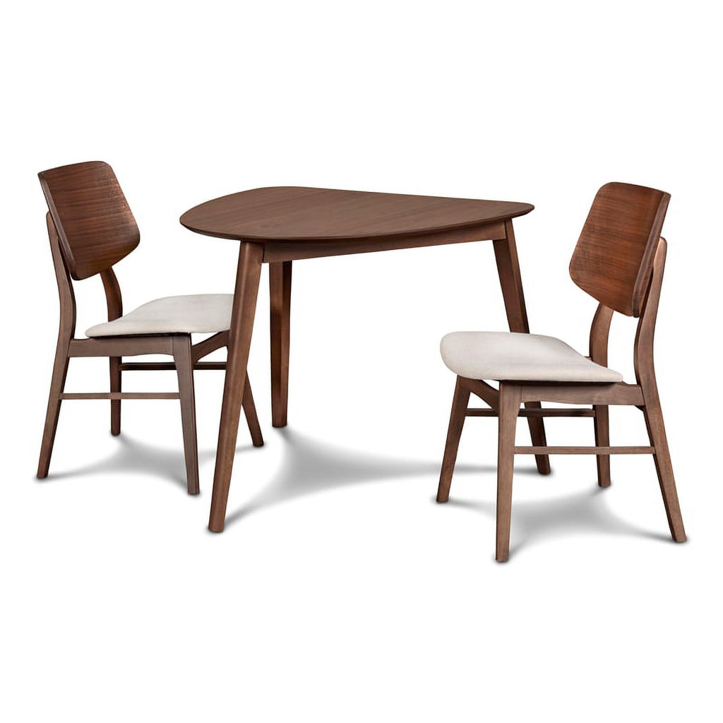 Brown Corner Table and 2 Wood Back Chairs O112471
