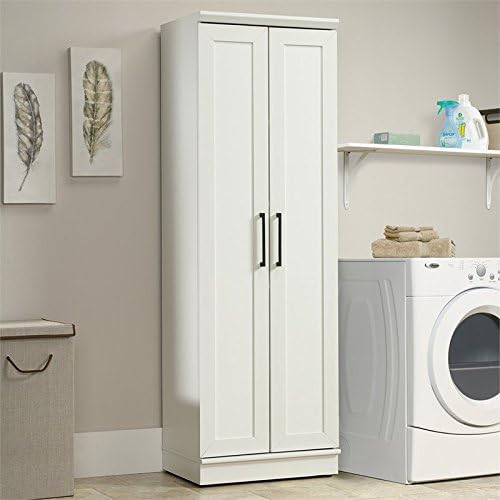 White Storage Cabinet with Door and Shelves P48947