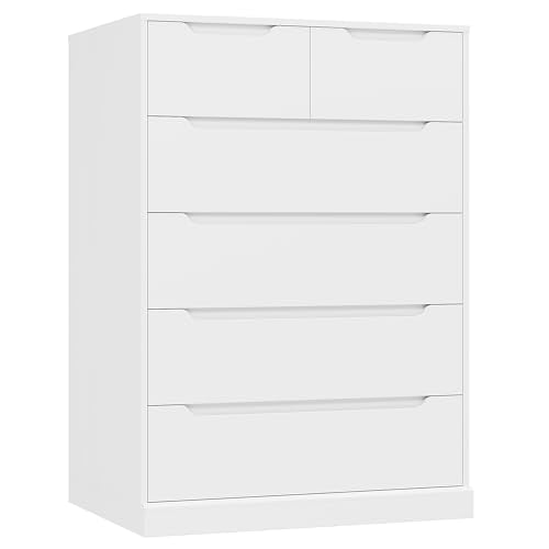 White 6 Drawer Wood Dresser E42022