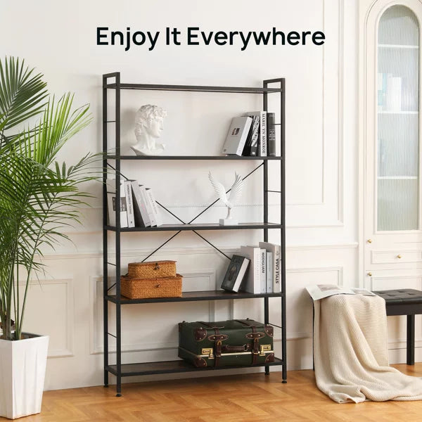 5-Shelf Freestanding Bookshelf with Steel Frame W3290