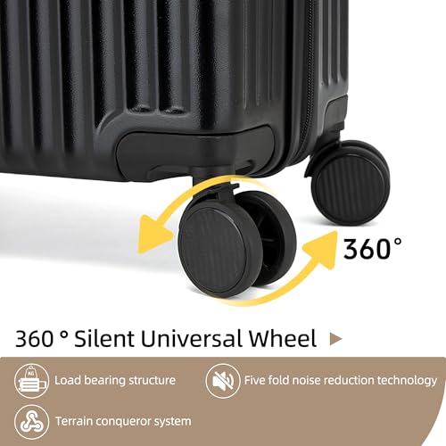 20 Inch Grey Hard Shell Carry On Luggage with Spinner Wheels G925