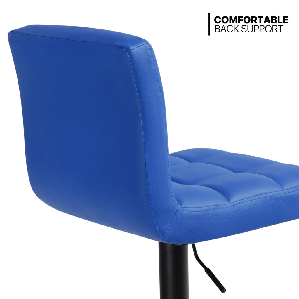 Set of 4 Blue Faux Leather Swivel Bar Stools P34577