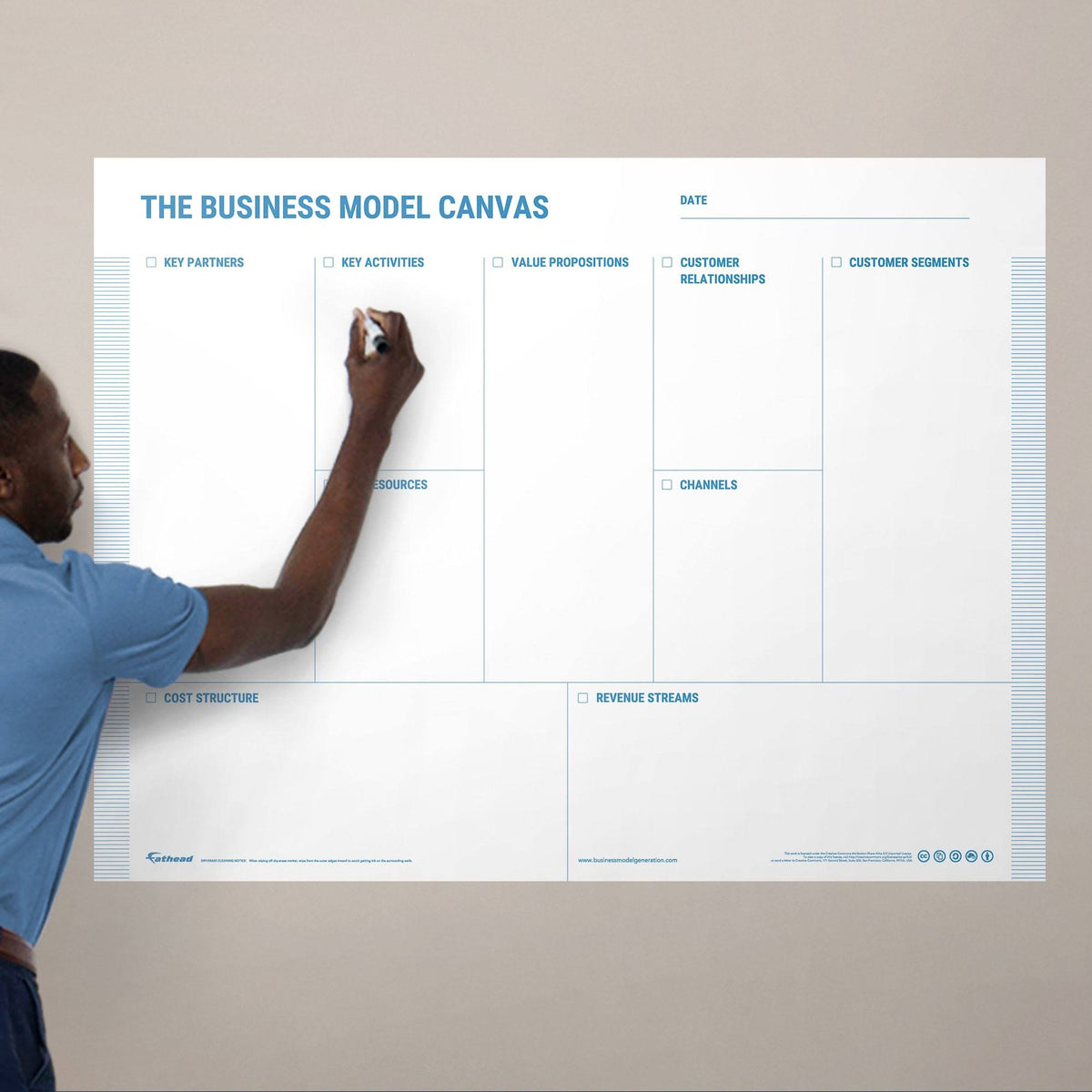Removable Dry Erase Vinyl Wall Decal in Blue M2779