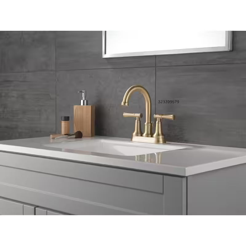 4 in. Centerset Double-Handle Bathroom Faucet in Champagne Bronze B363830