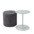 Dark Grey 2-Piece Table with Fabric Ottoman P388860