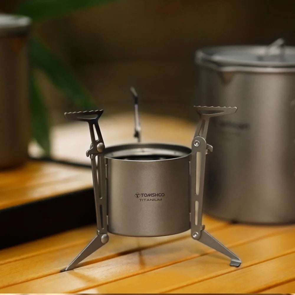 Camping Stove with Lid and Foldable Legs O841516
