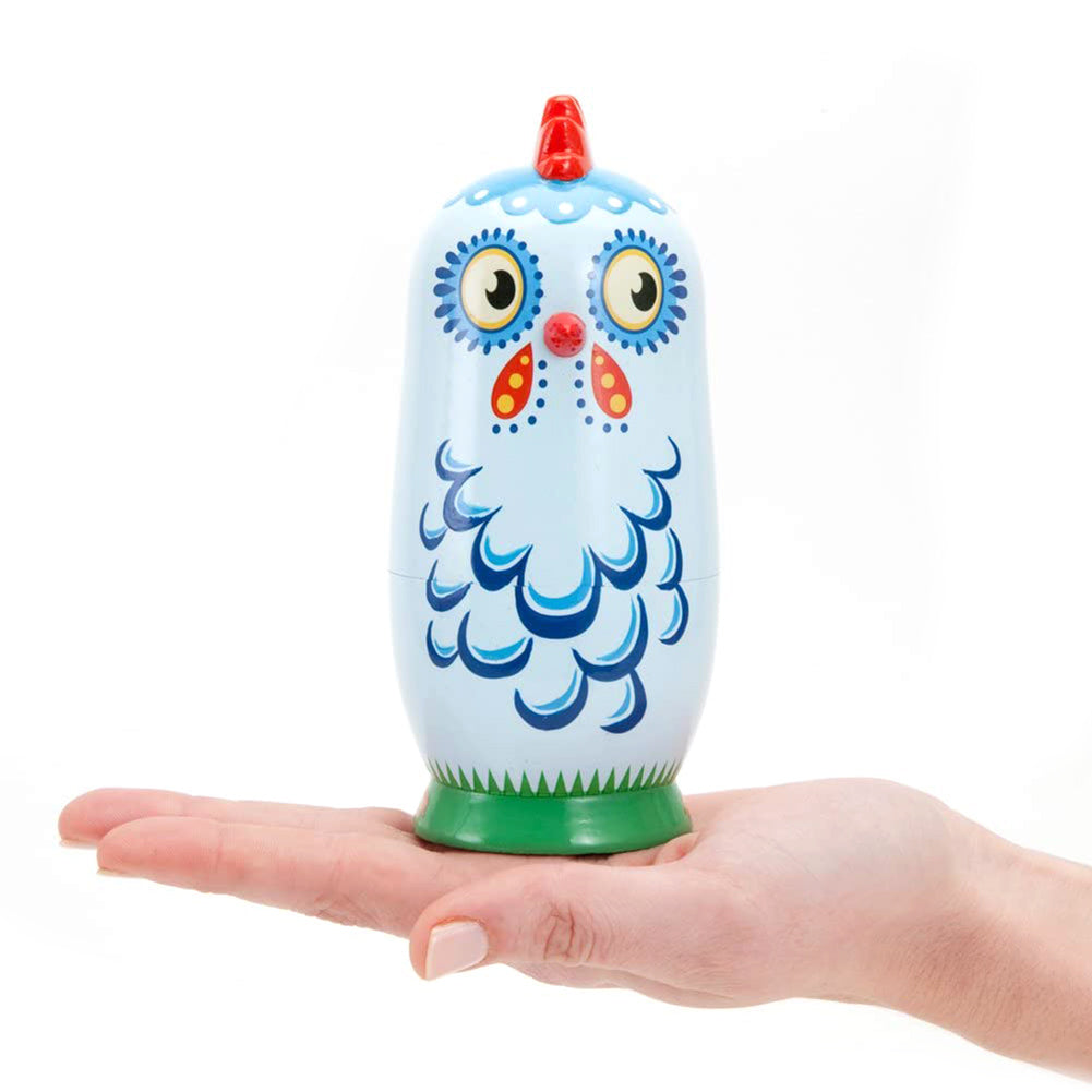 5Pcs/Set Russian Animal Chicken Nesting Dolls Matryoshka Kids Toy A14095