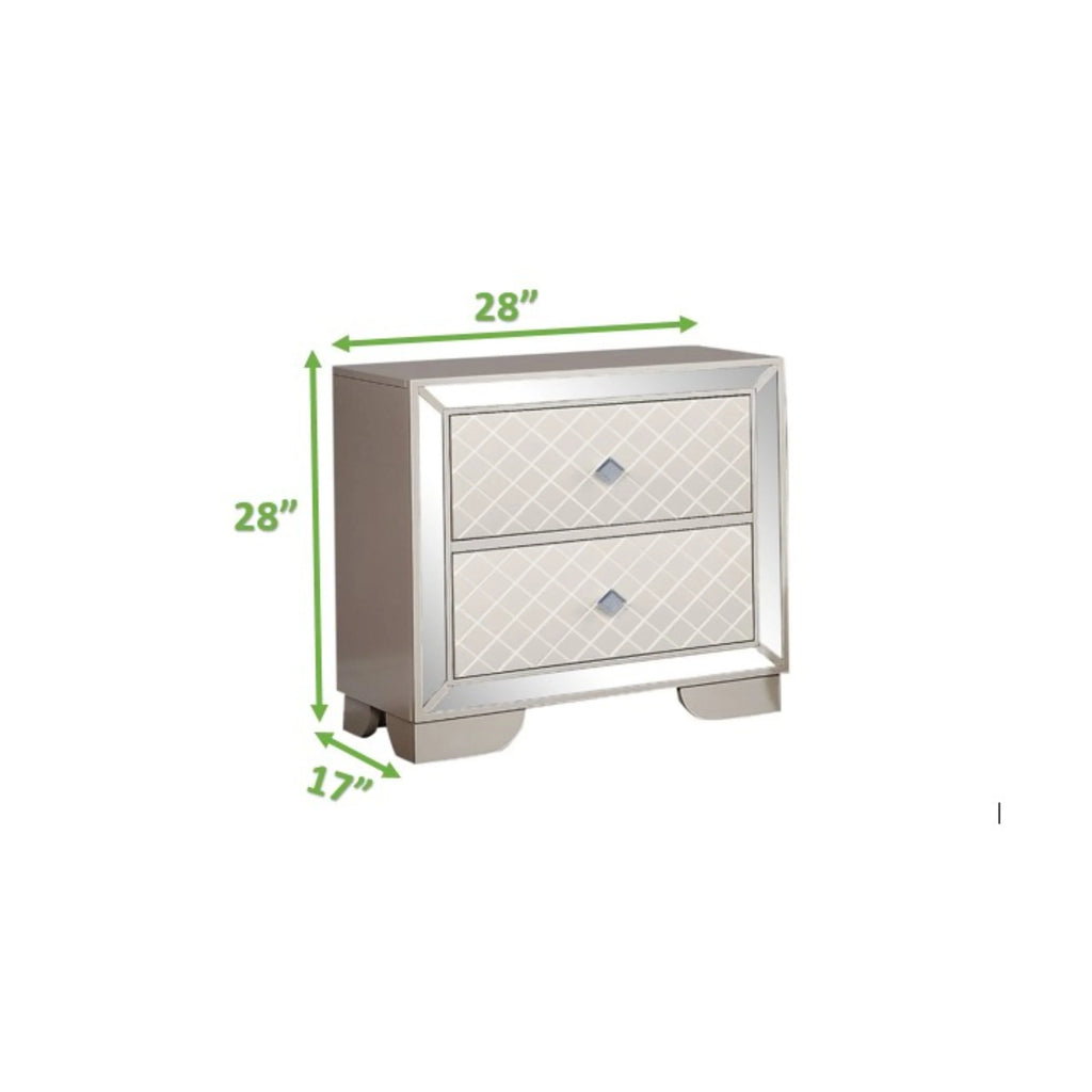 Black 2-Drawer Wood Nightstand O711