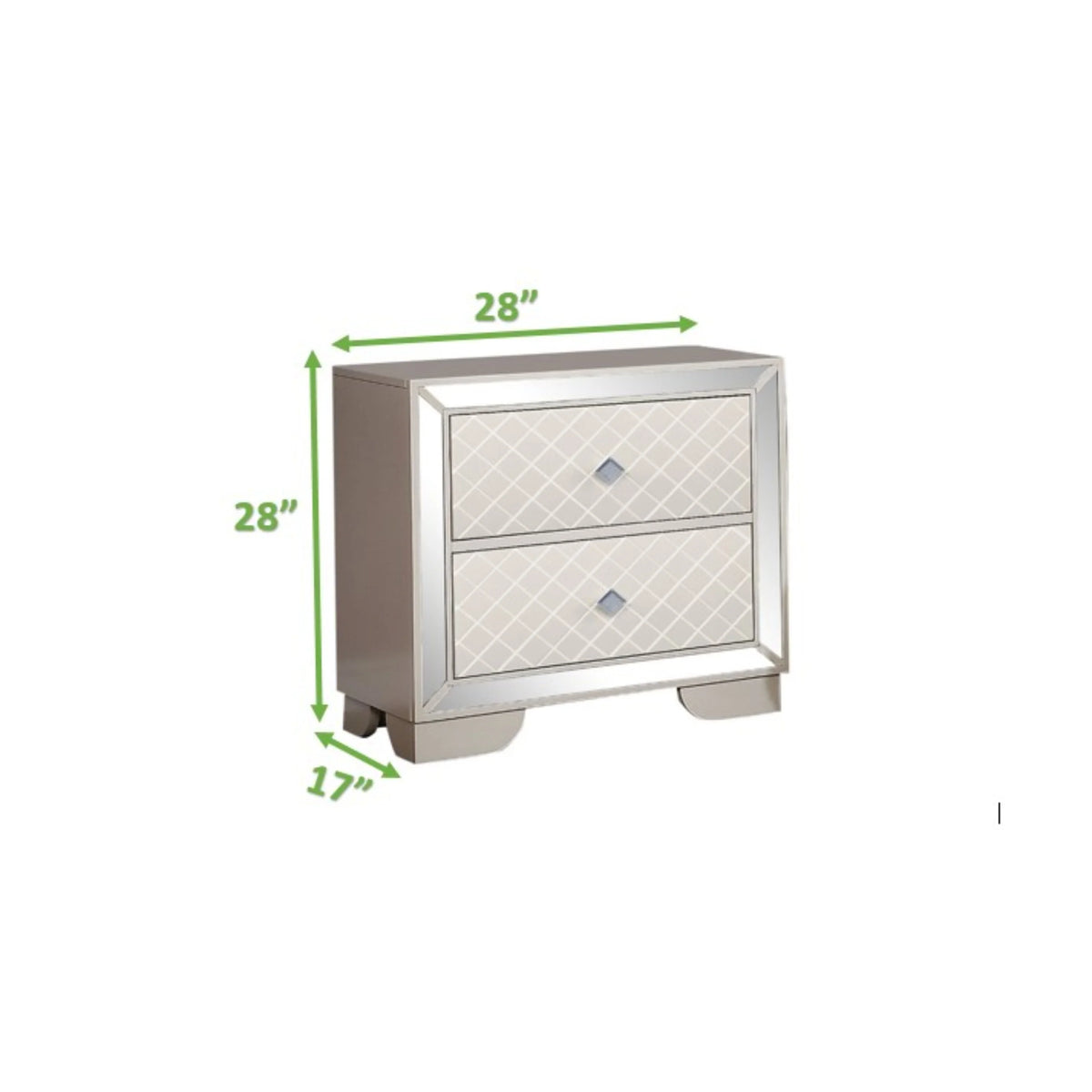 Black 2-Drawer Wood Nightstand O711
