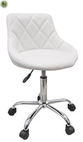 White Adjustable Rolling Stool T204