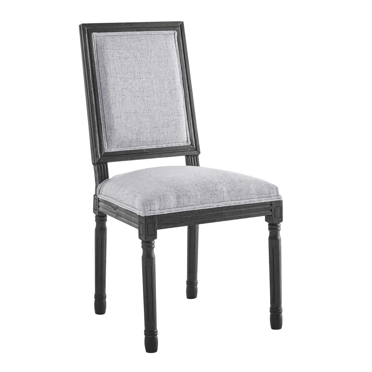 Black Light Gray Upholstered Fabric Dining Side Chair O80584