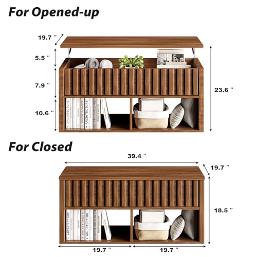 Lift Top Coffee Table with Storage Shelf M7876